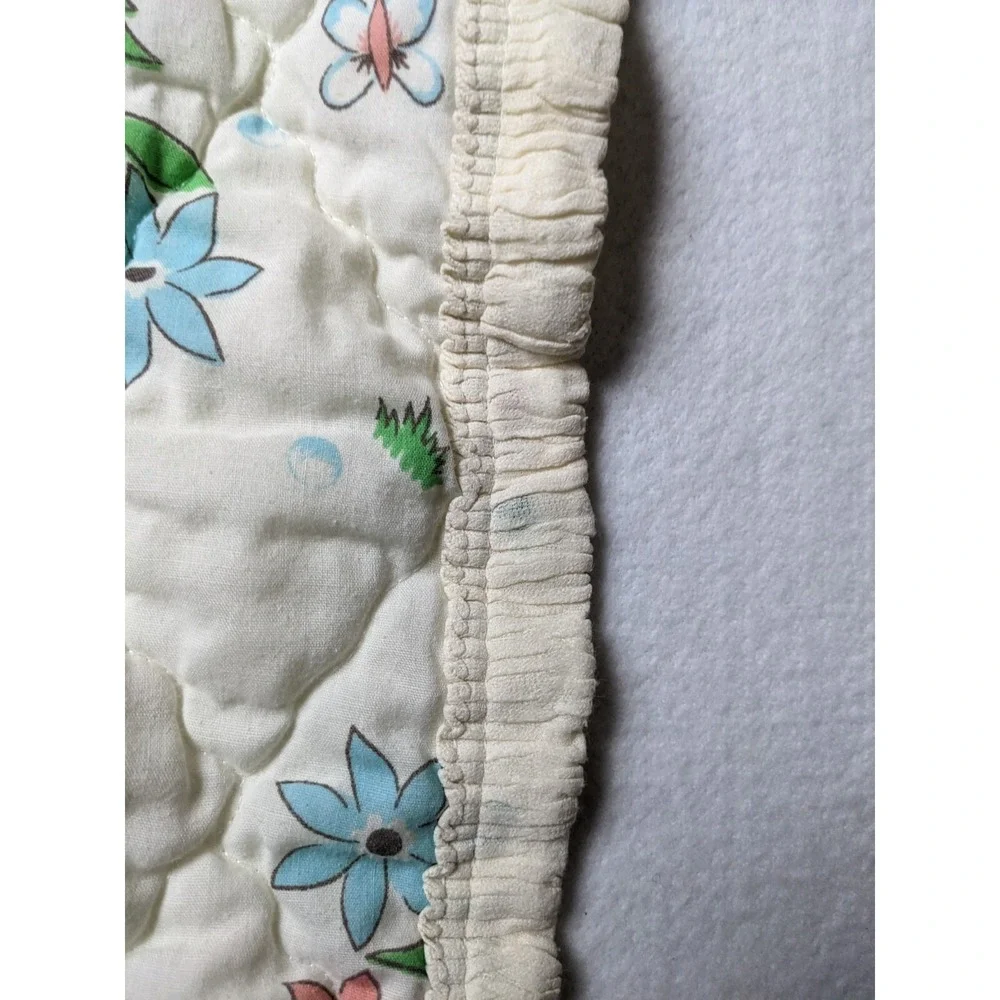 Vintage Baby Quilt Bears Bubbles Flowers 33x54 Inch‎